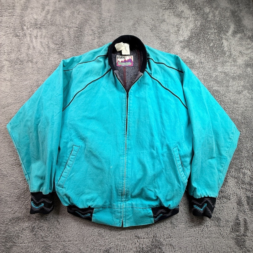 Vintage Walls Mountain Jacket Mens XL Blue Western Aztec Navajo Bomber USA 90s